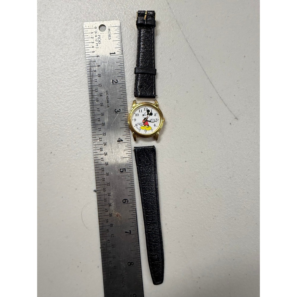 Vintage Lorus Disney Mickey Mouse Watch Gold Tone V501-0130 Quartz Needs Repair